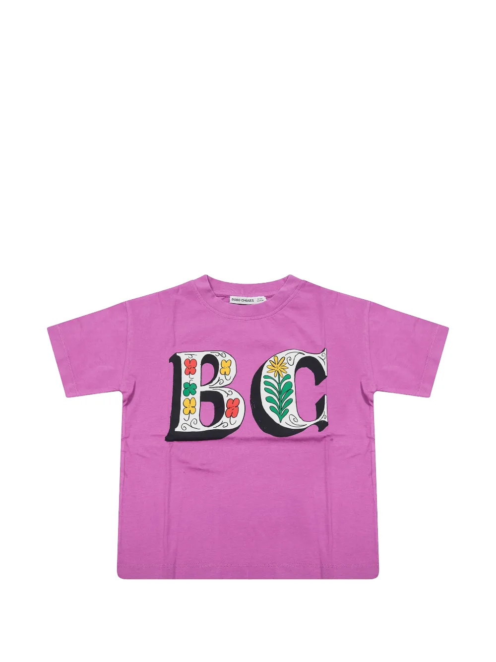 Bobo Choses Spring Letters floral-details cotton T-shirt - Viola