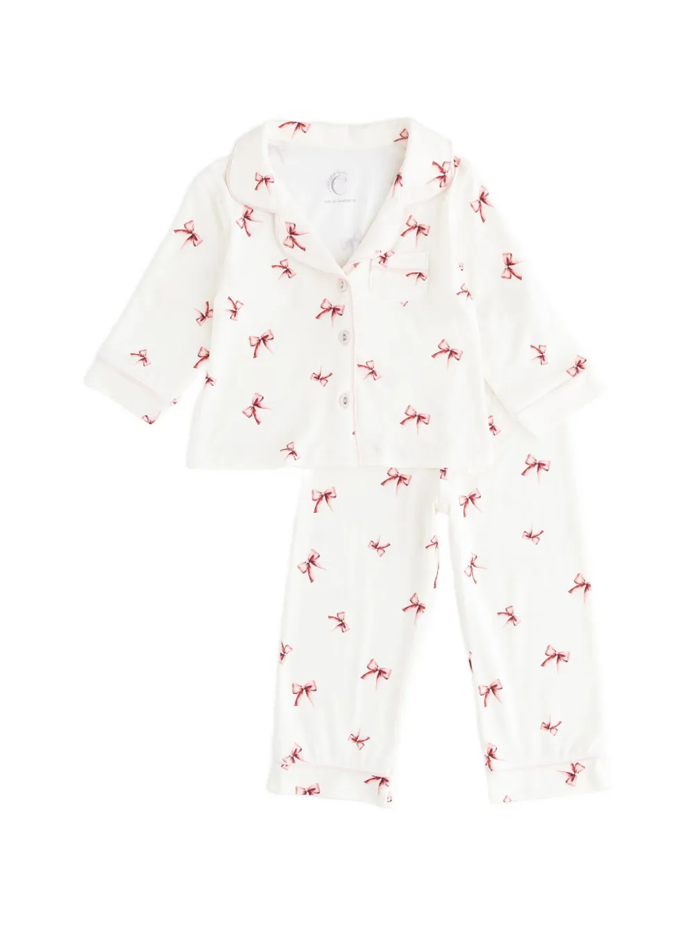 Cozy Crew Club bow print pajamas - Toni neutri