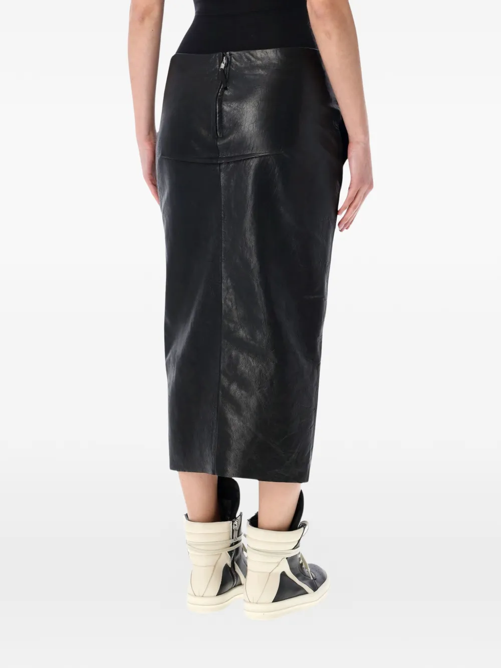  Rick Owens Sliced Midi Skirt - Black 