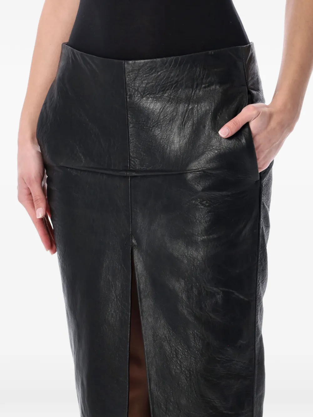  Rick Owens Sliced Midi Skirt - Black 