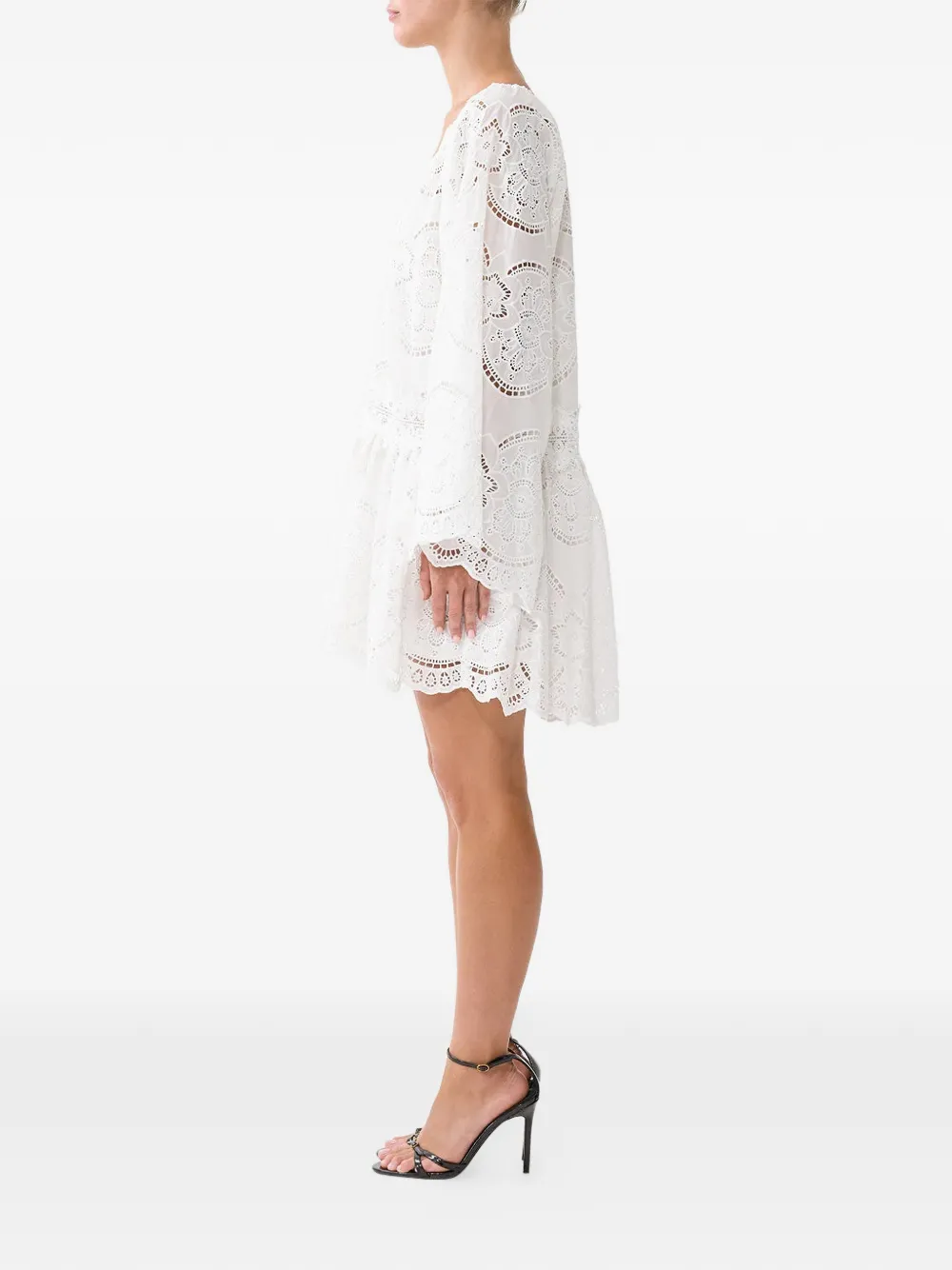 Camilla Mini-jurk met V-hals Wit