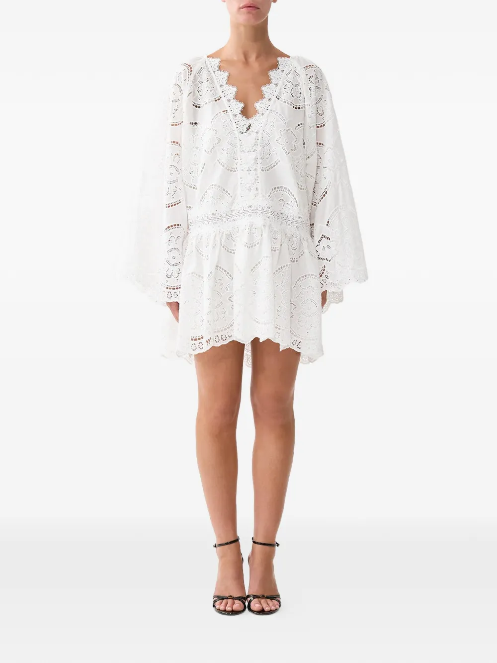 Camilla Mini-jurk met V-hals Wit