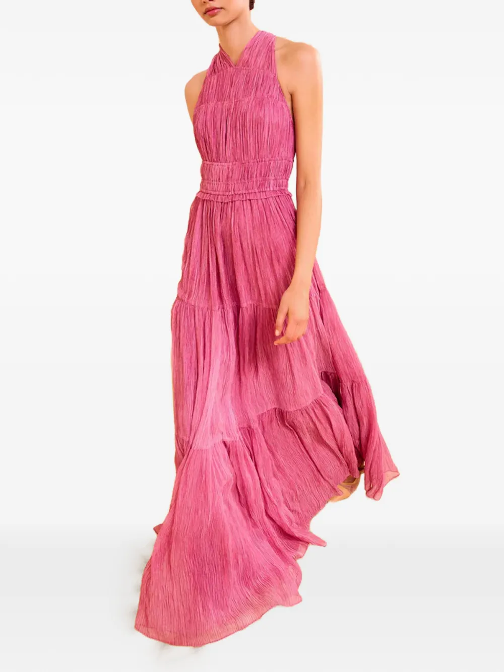 Ulla Johnson Freesia Sleeveless Silk Chiffon Gown In Pink