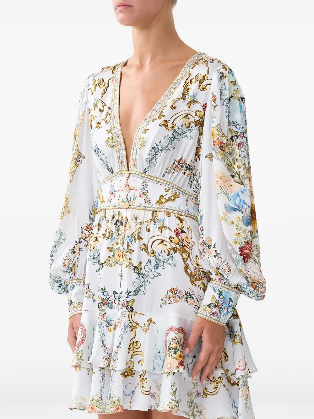 Camilla Mini-jurk met lange mouwen Blauw