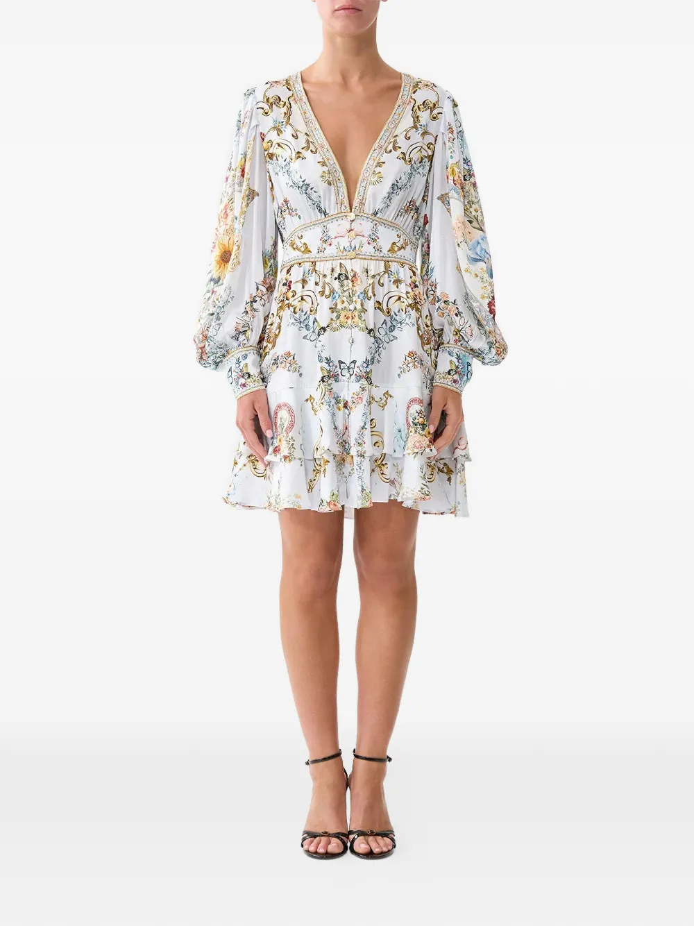 Camilla Mini-jurk met lange mouwen Blauw