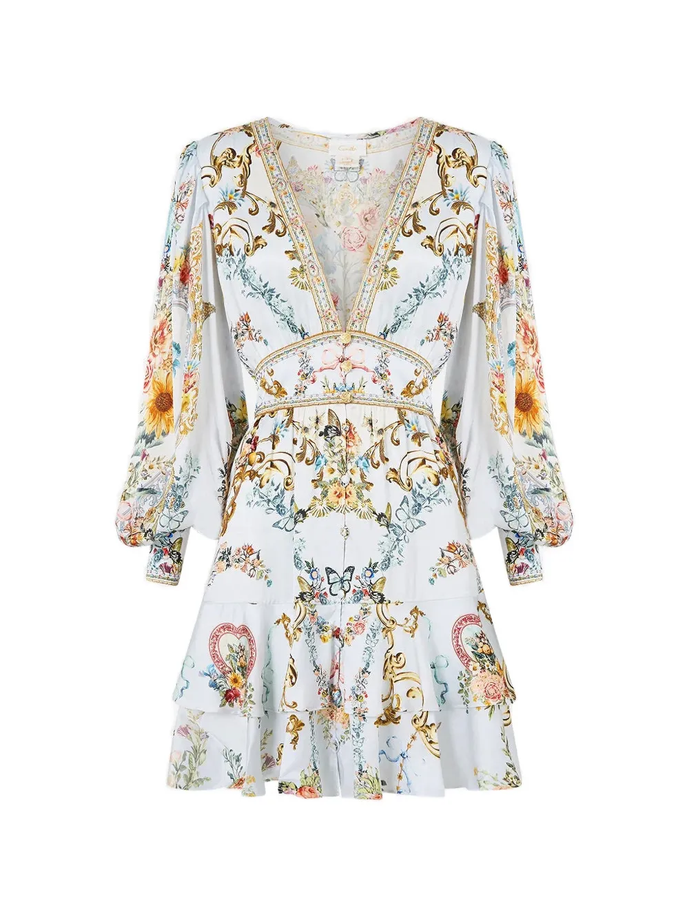 Camilla long-sleeve mini dress - Blu