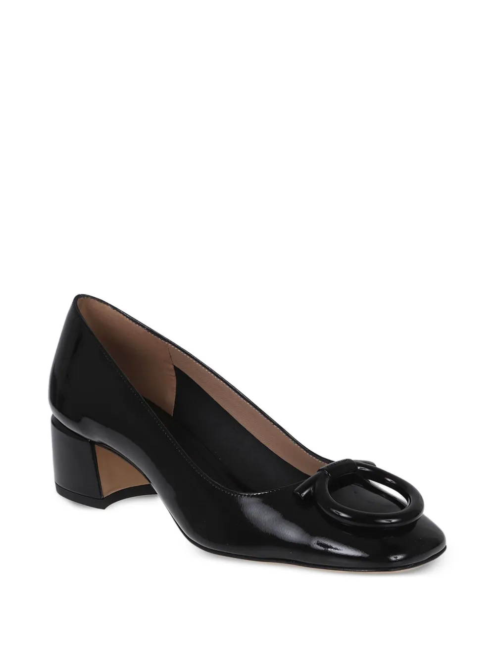 Ferragamo Mara leren pumps met gesp Zwart