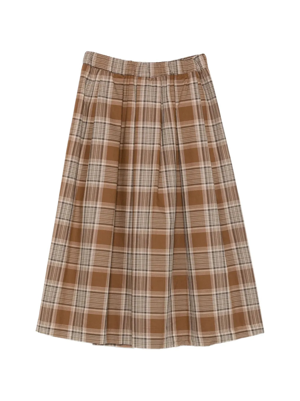 Pennyblack check-pattern pleated midi skirt - Marrone