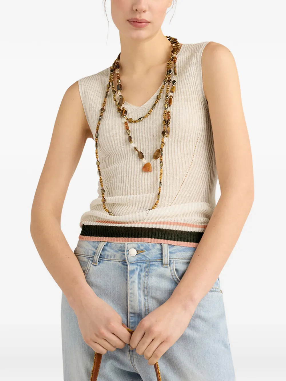 Ella Ribbed V-Neck Top