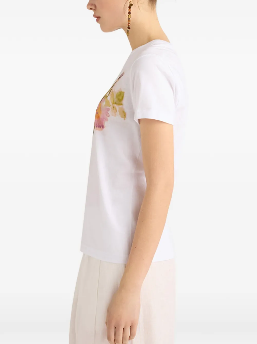 MOMONÌ Querencia T-shirt met bloemenprint Wit