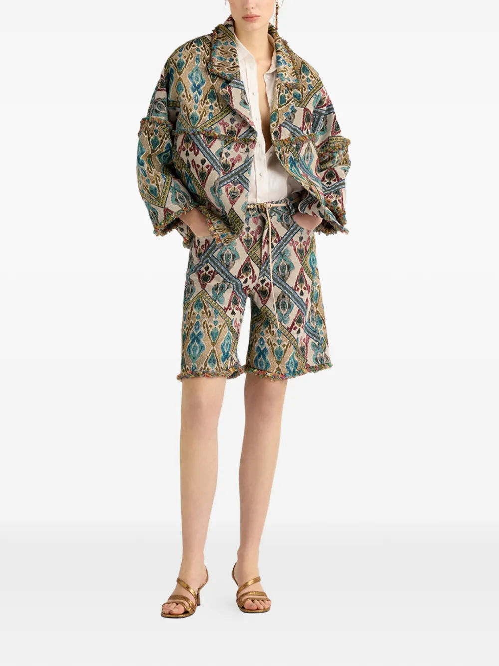  Momoni Cantadora Fringed Woven Jacket - Neutrals 