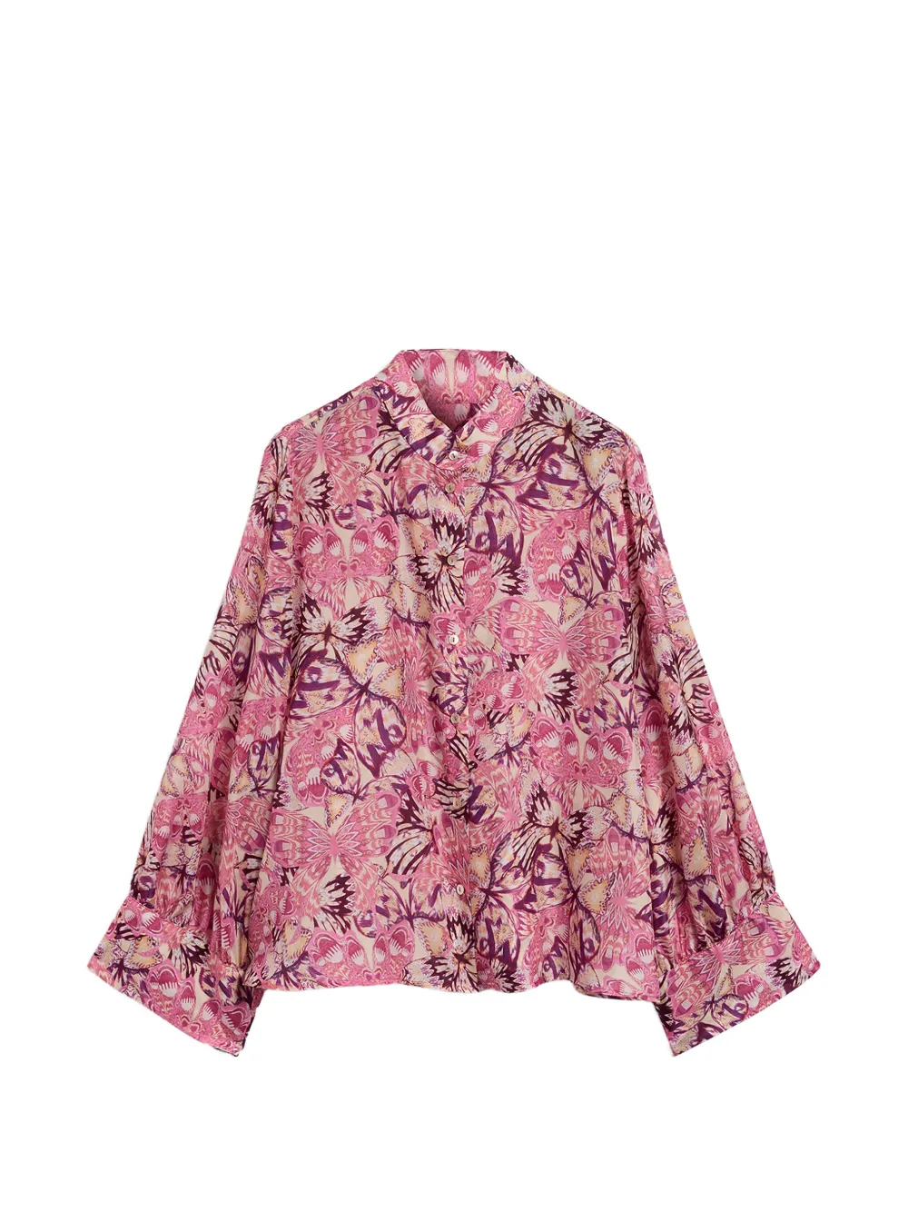 Momoni Franklin printed habutai shirt - Pink