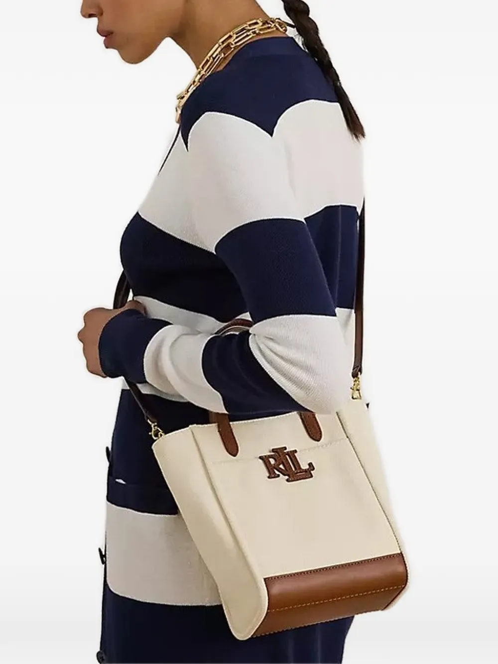 Lauren Ralph Lauren Kleine Cameryn shopper met logodetail Beige