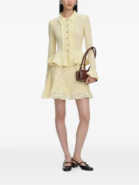 Self-Portrait crystal-embellished lace insert dress