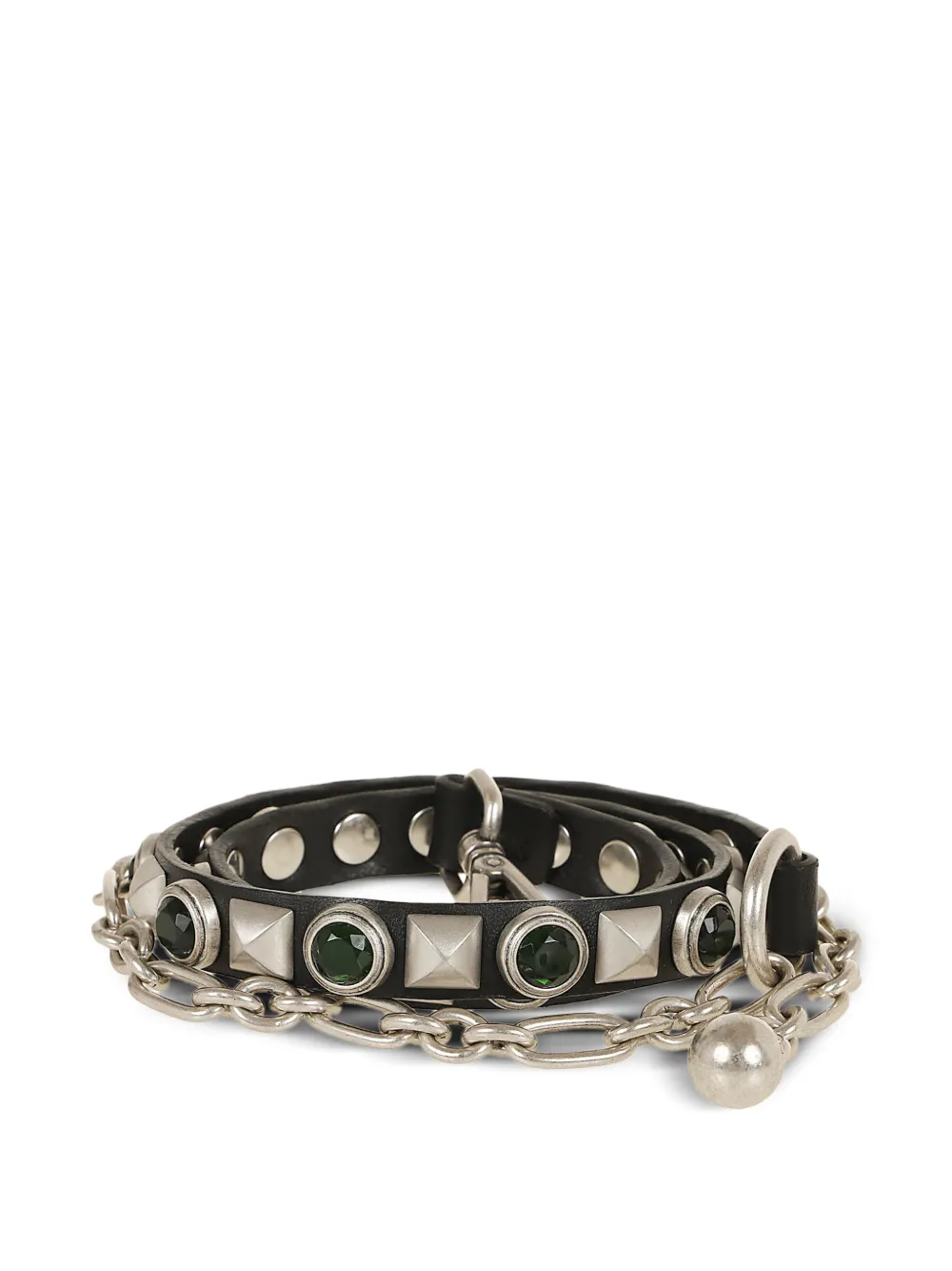 ETRO Leren riem met studs Zwart
