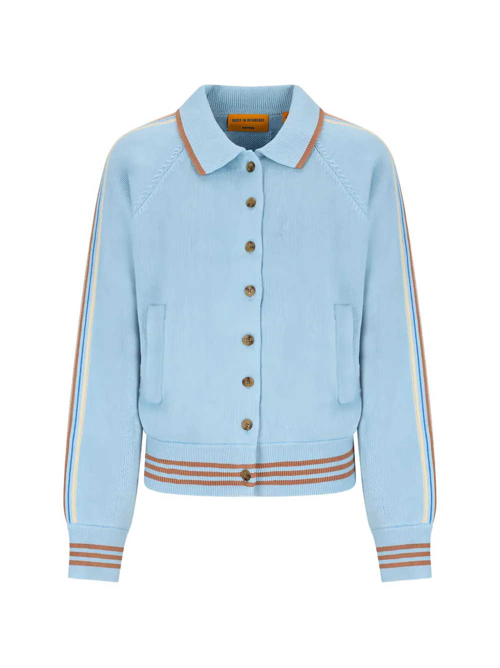 Guest In Residence striped button cardigan - Blu