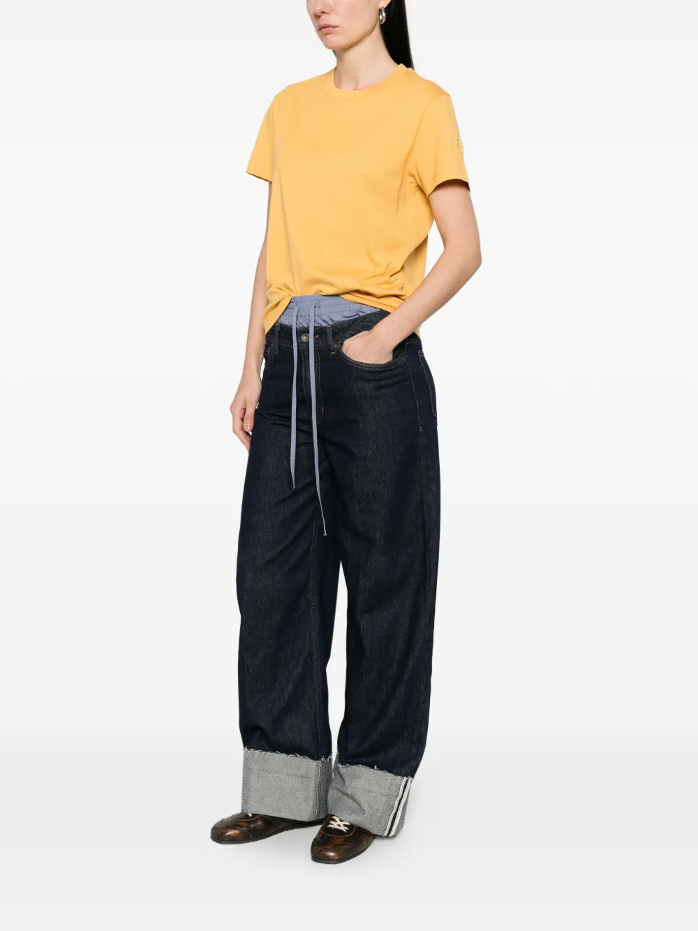 Moncler T-shirt met ronde hals Geel