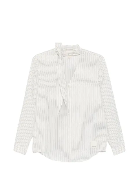 Emporio Armani striped tie-neck shirt