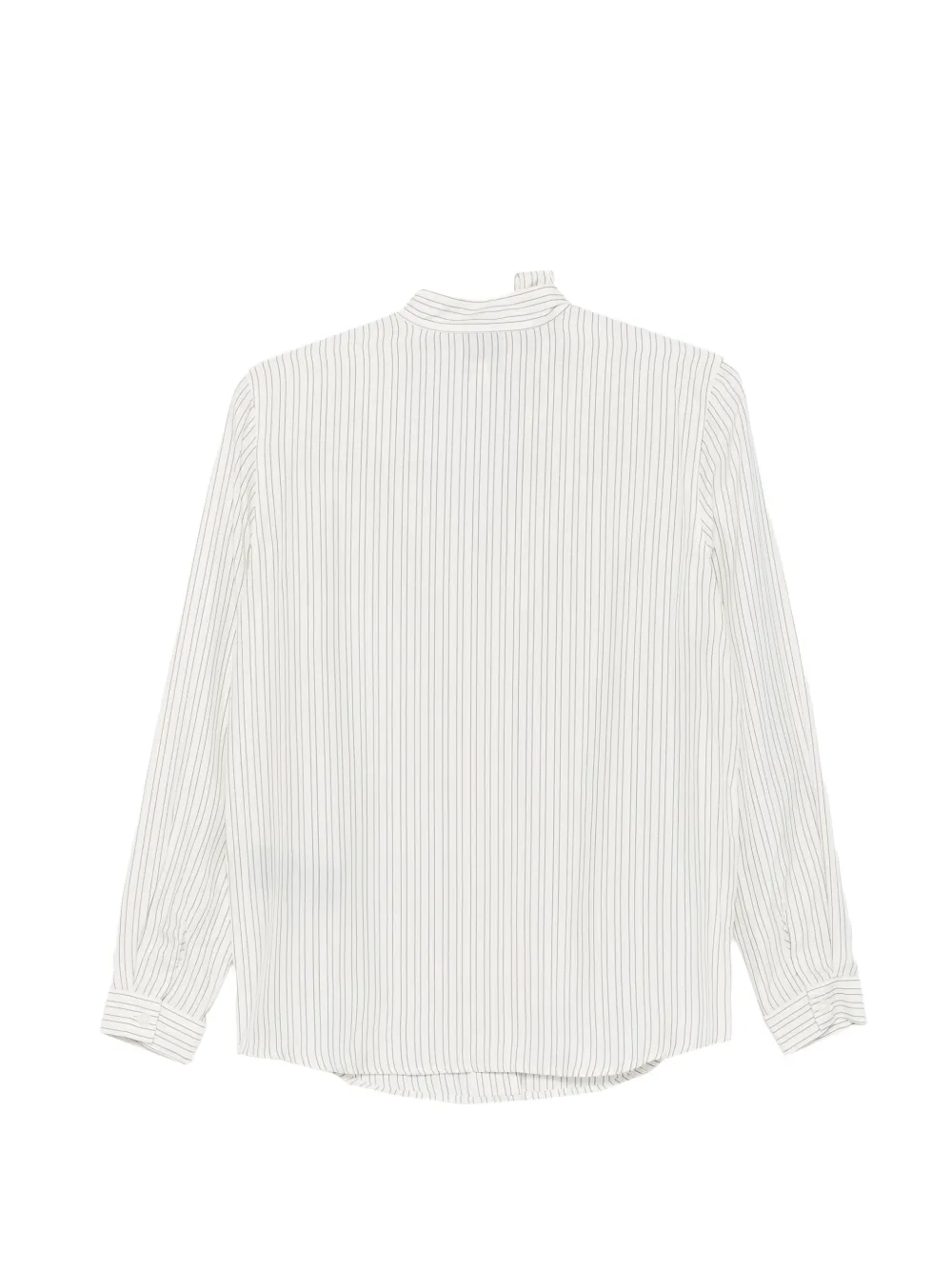 Emporio Armani Gestreepte blouse met gestrikte hals Beige