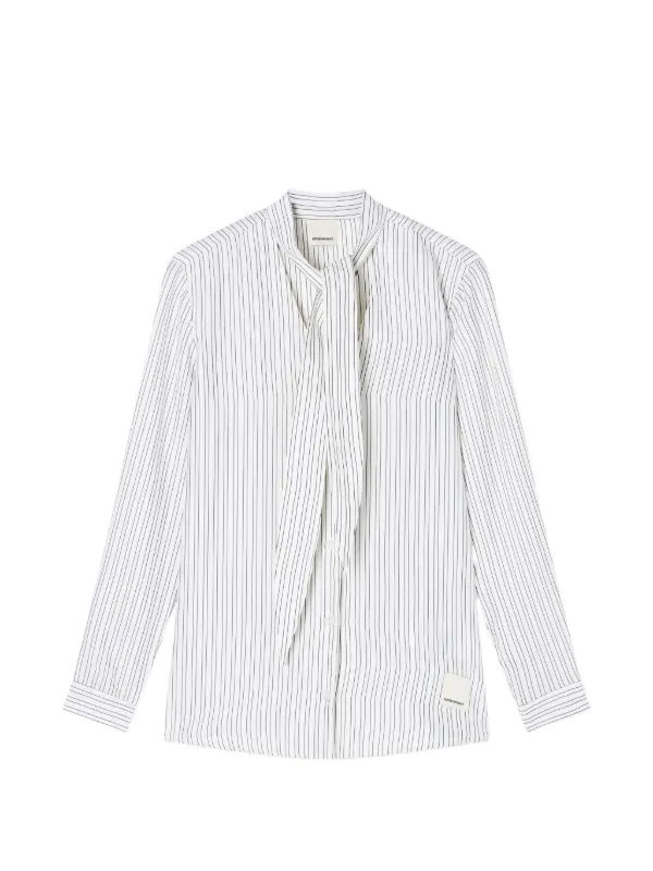 Emporio Armani Eagle Club Cupro-blend Foulard Collar Shirt in Neutrals