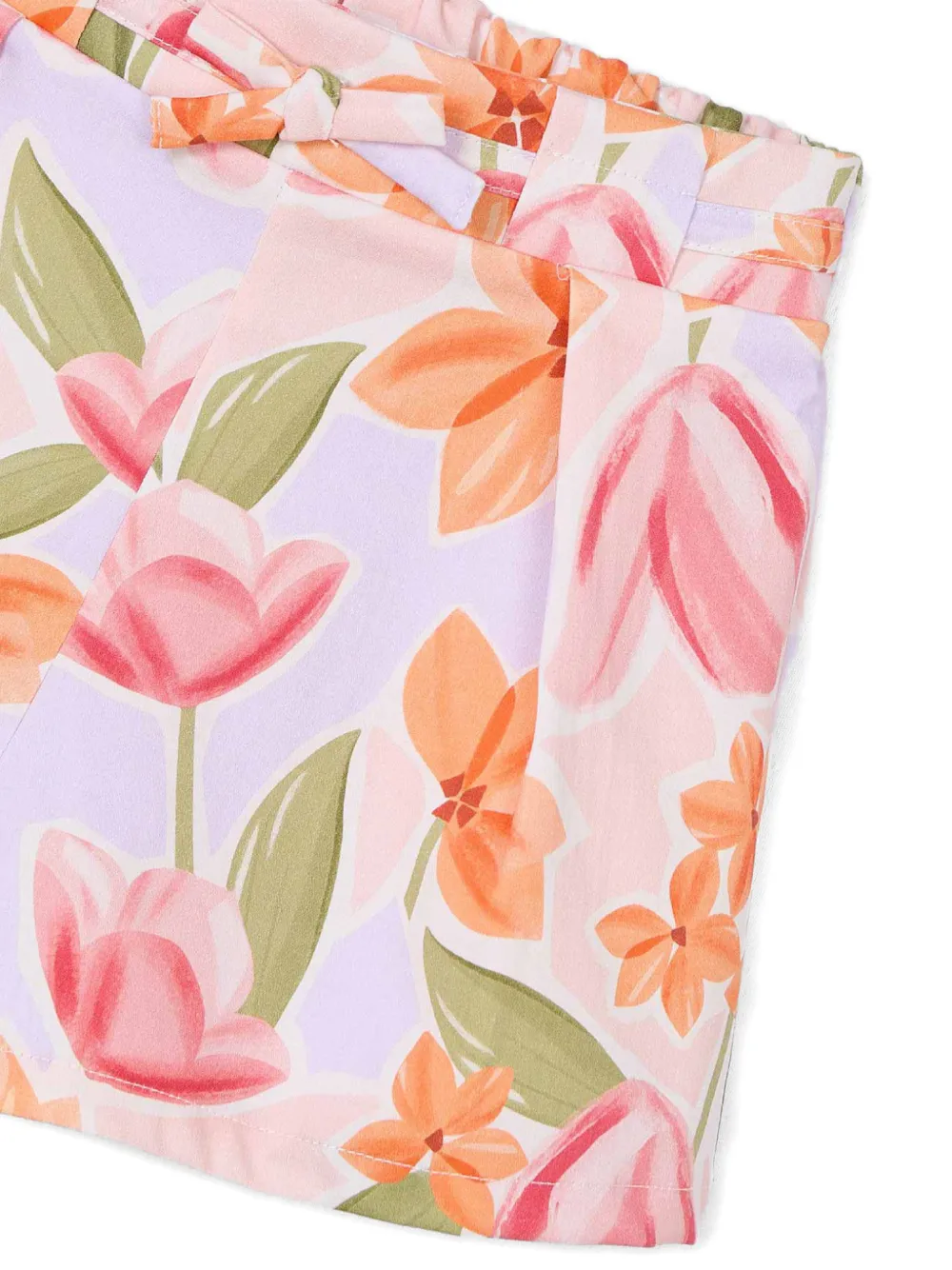  Mayoral Floral-print Belt Shorts - Pink 