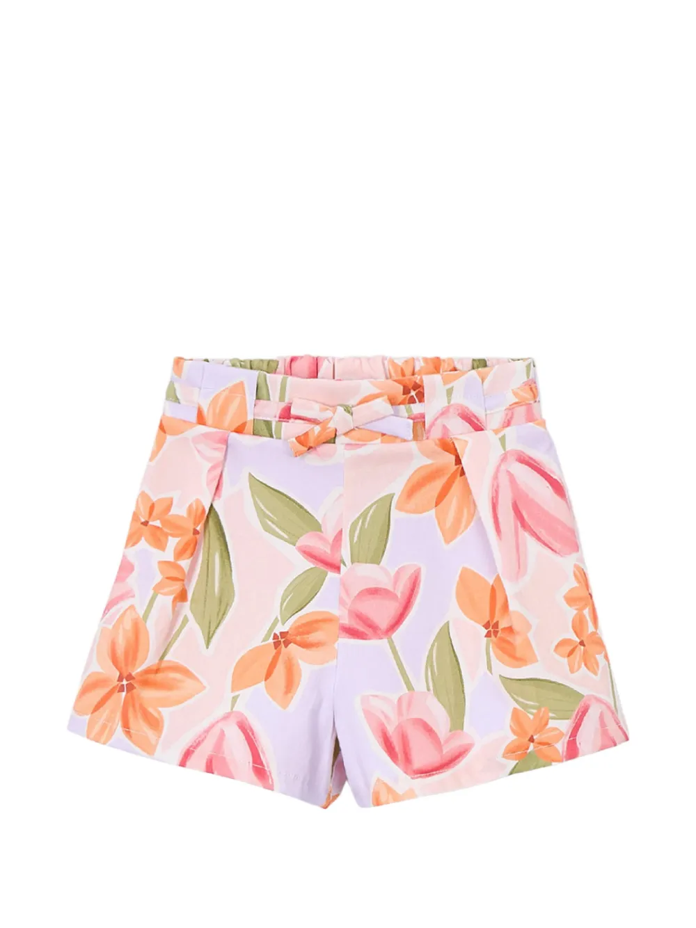Mayoral floral-print belt shorts - Rosa