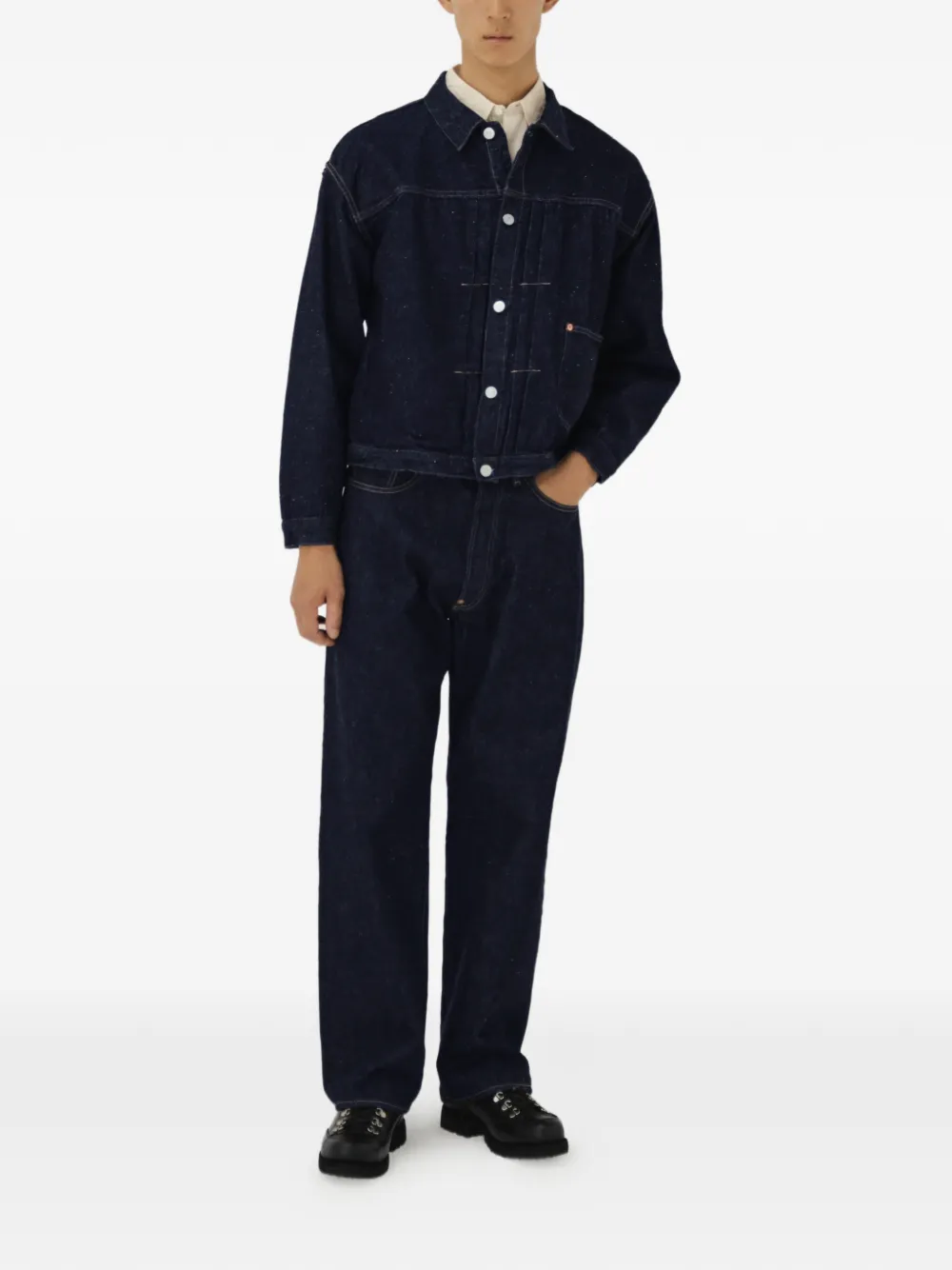  Kaptain Sunshine Denim Tracker 1p Buttoned Cotton Jacket - Blue 