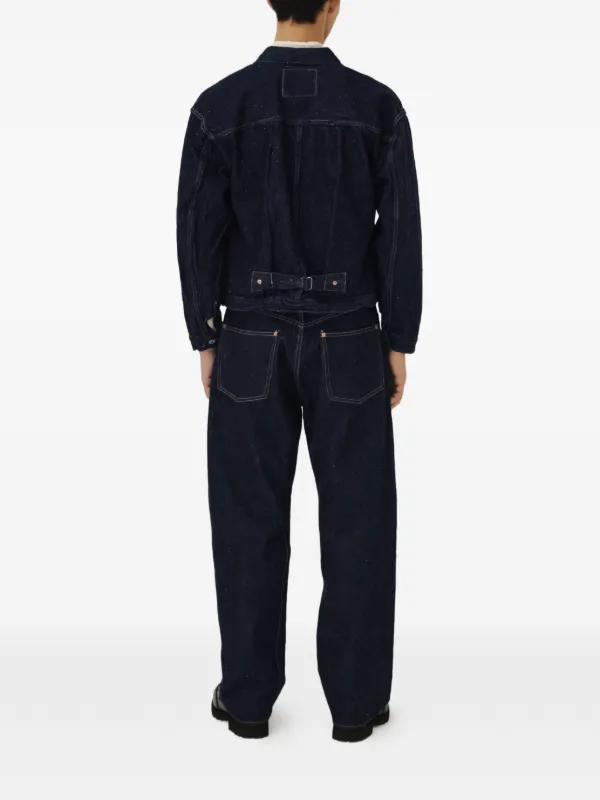 Kaptain Sunshine Denim Tracker 1P Buttoned Cotton Jacket | Blue