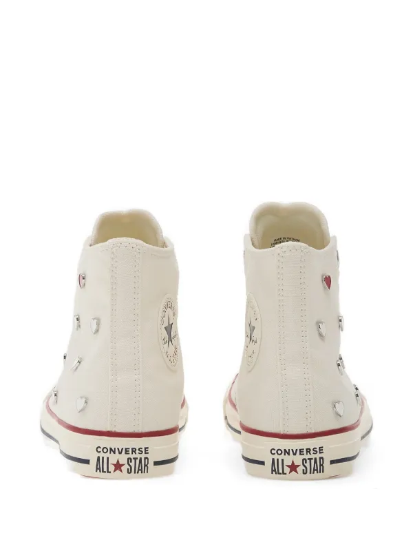 a♡ Converse Heart Embellished high-top Sneakers | Neutrals | FARFETCH SG