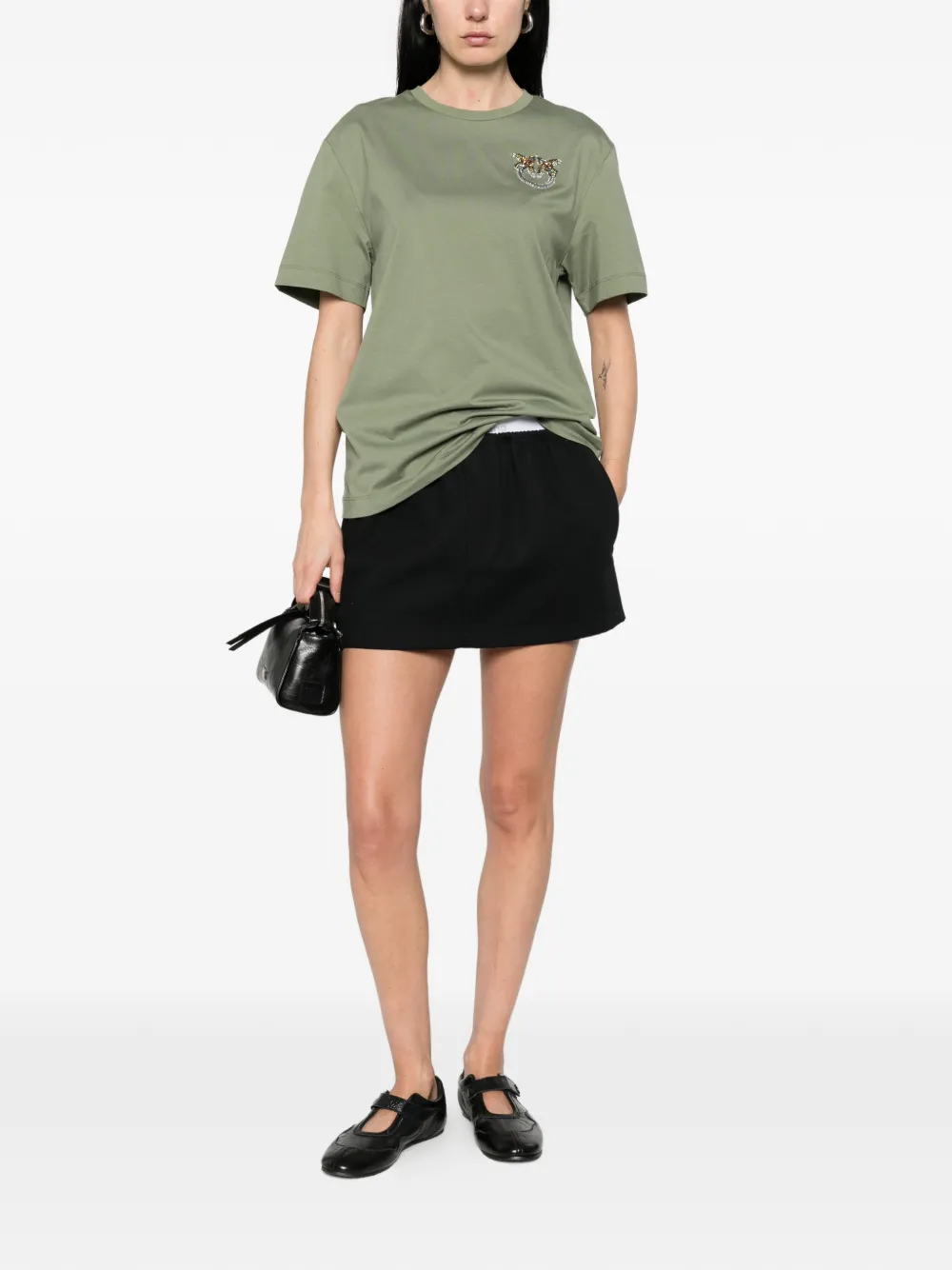  Pinko Embroidered T-shirt - Green 
