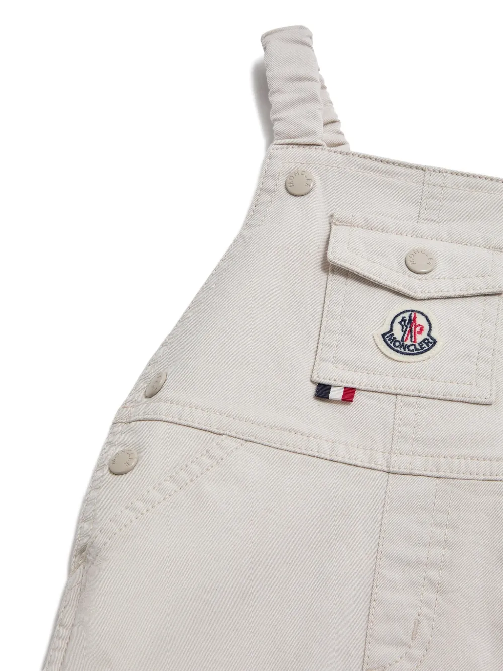 Moncler Enfant Tuinbroek met logo-applicatie Beige