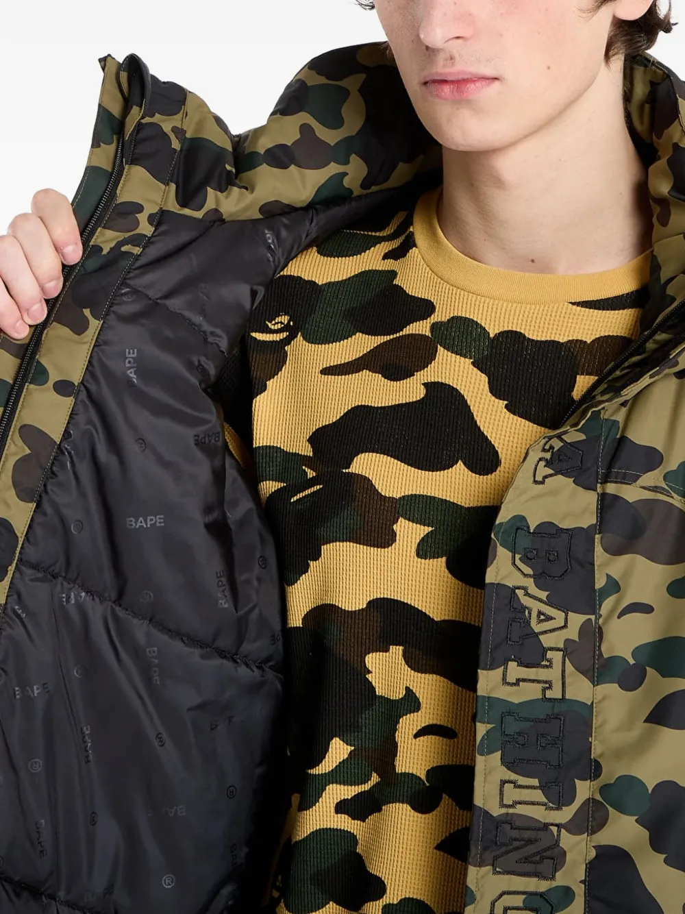 1 St Camo shark-detail jacket