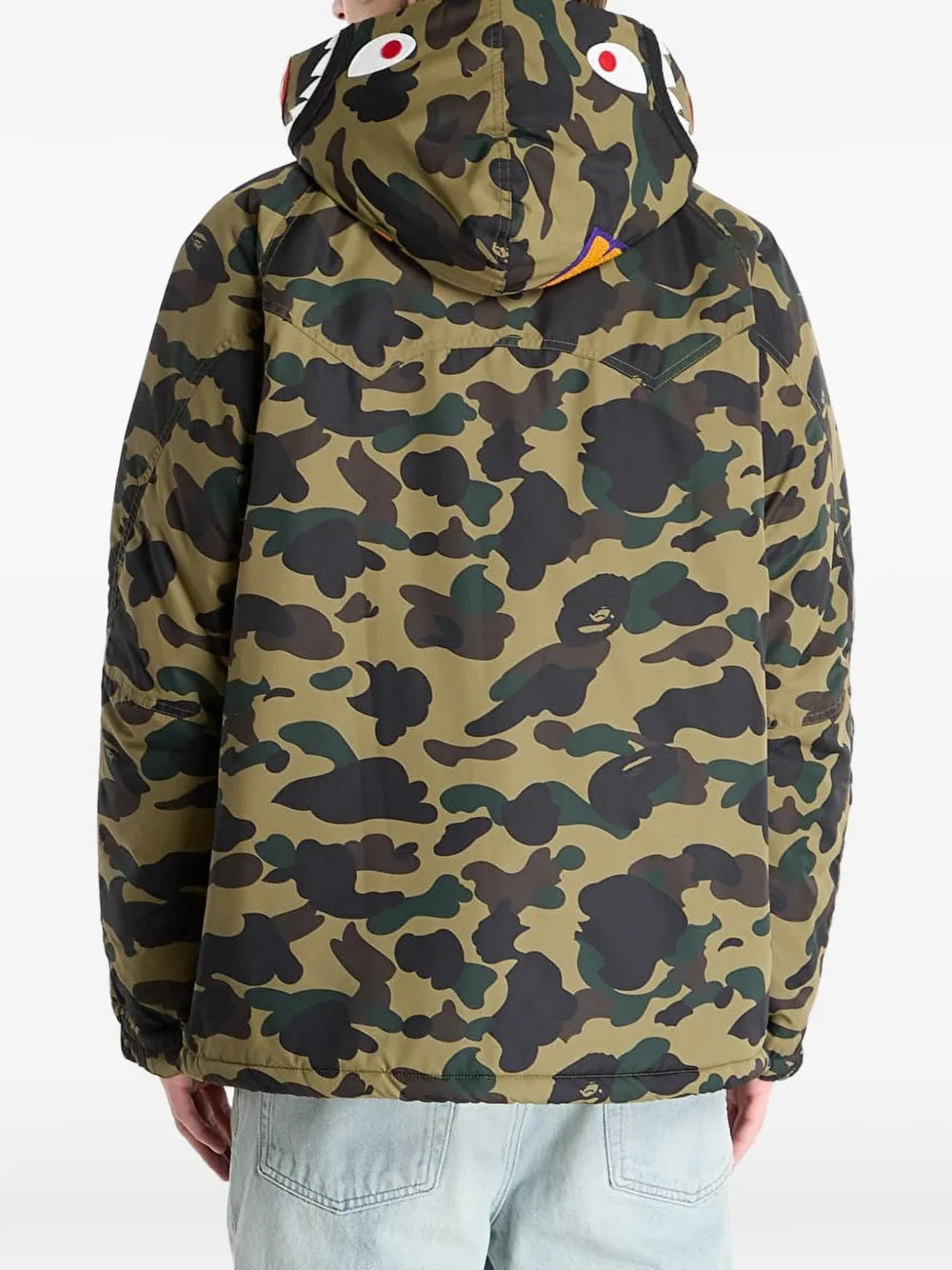  A Bathing Ape® Chaqueta 1 St Camo Con Tiburón - Verde 