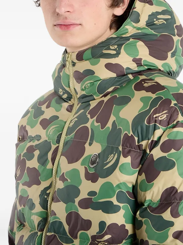 A BATHING APE® ABC camo-print Hooded Down Jacket | Green | FARFETCH