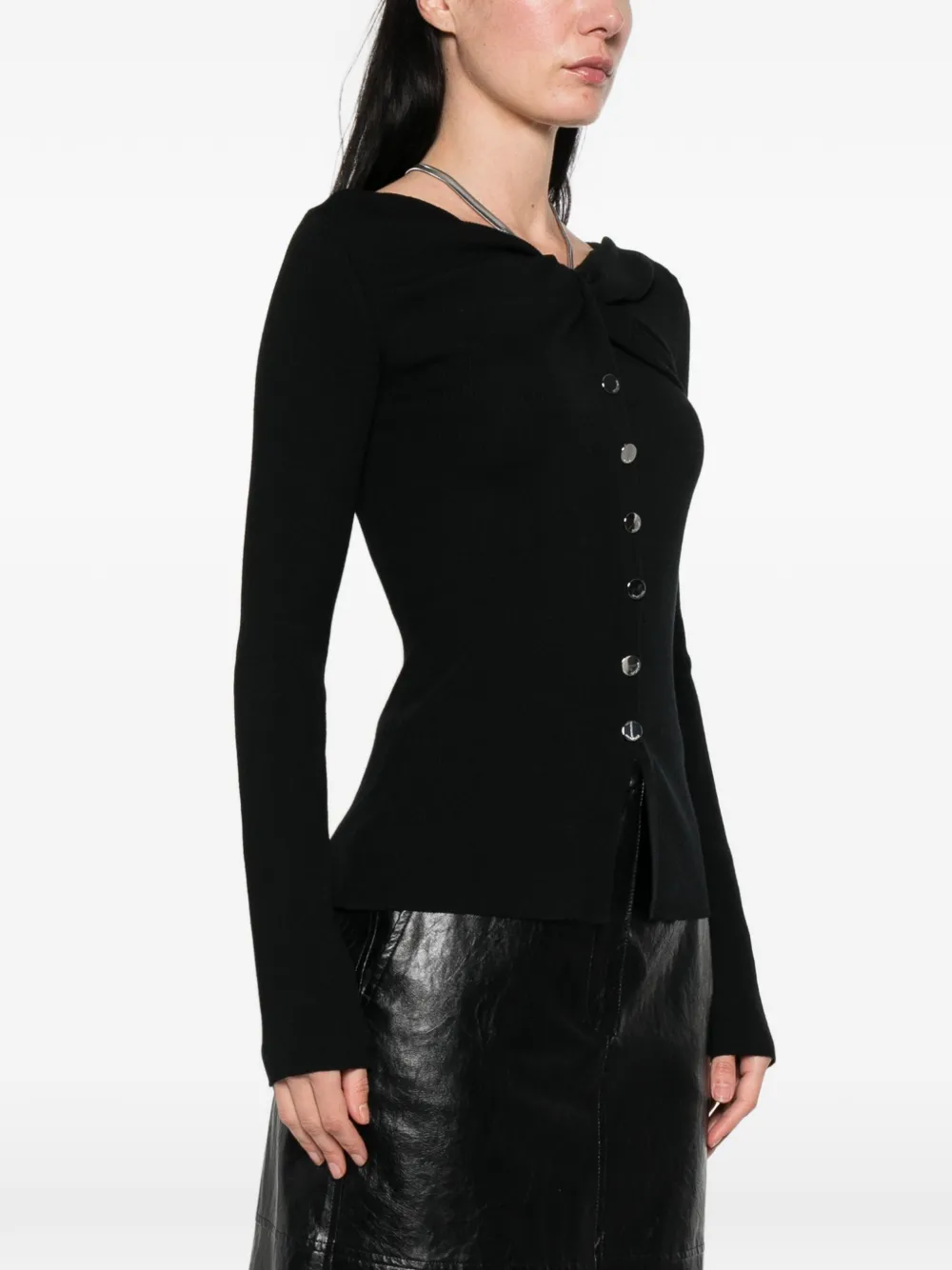 Sportmax Button-up vest met halskettingdetail Zwart