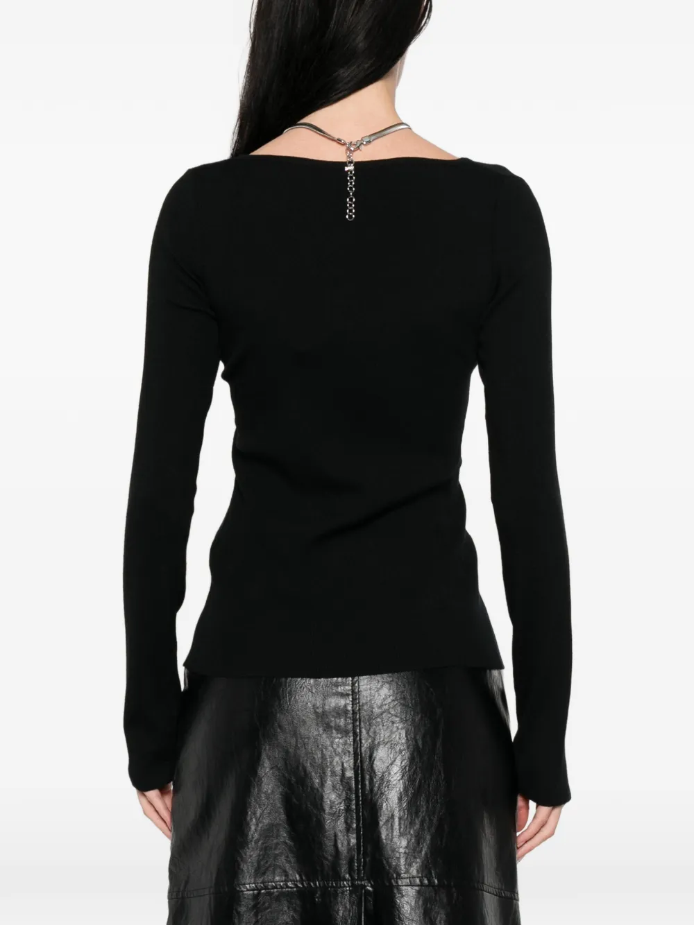 Sportmax Button-up vest met halskettingdetail Zwart