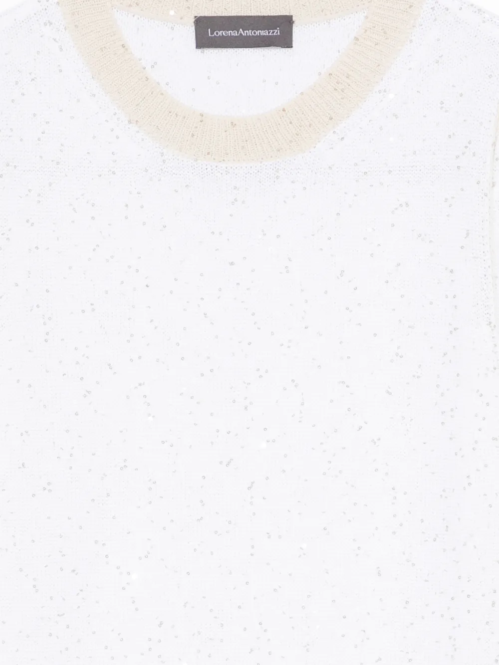  Lorena Antoniazzi Pull à Sequins - Blanc 