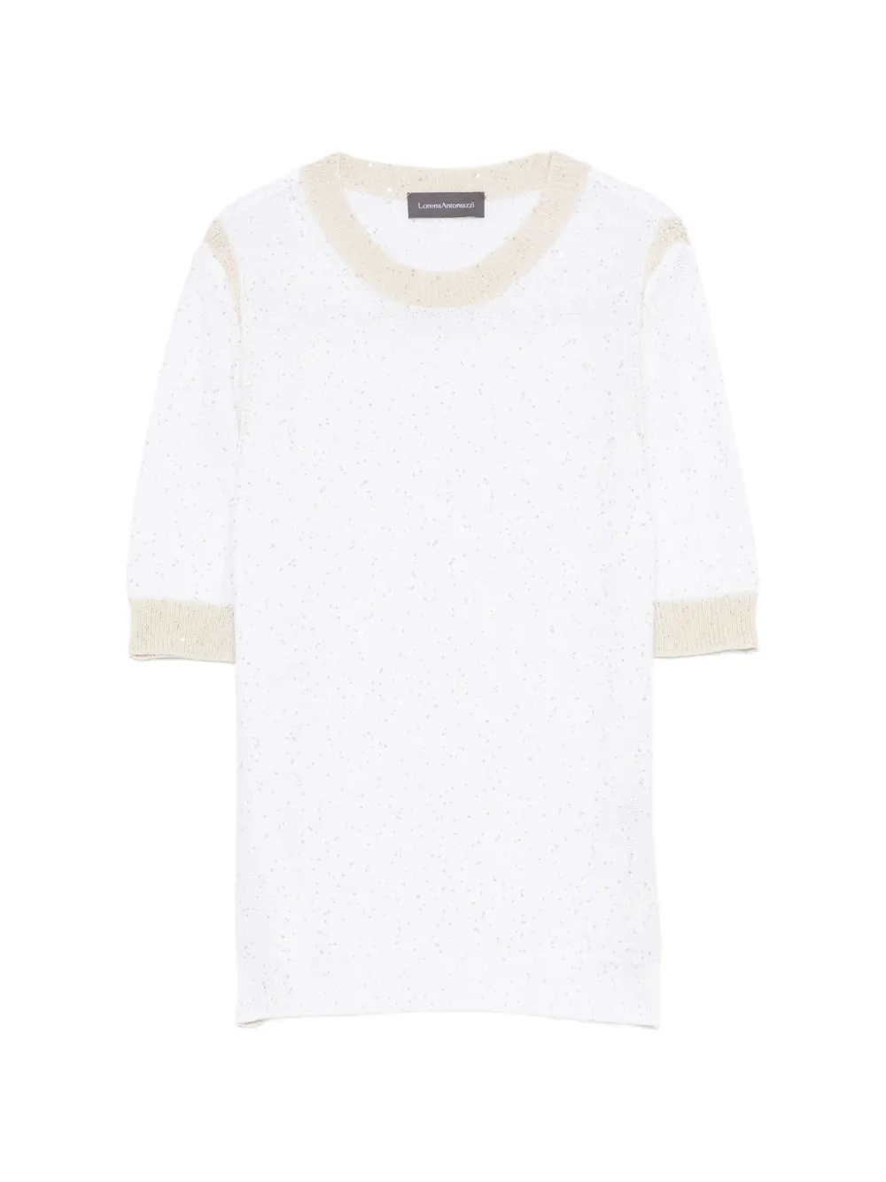 Lorena Antoniazzi sequin-embellished crew-neck sweater - Bianco