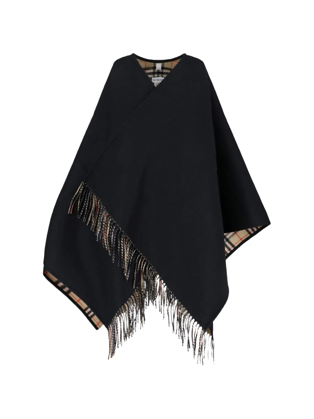 Burberry Cape mit Karomuster - Schwarz