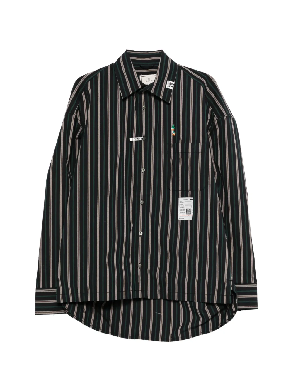 Maison MIHARA YASUHIRO striped embroidered shirt - Nero