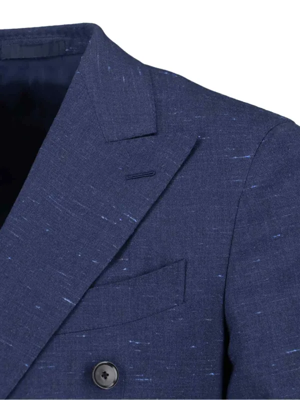 CARUSO デニムブルーダブルブレストジャケット 48R CARUSO デニム