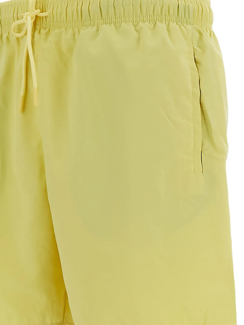  Lacoste Elastic-waist Logo-patch Swim Shorts - Yellow 