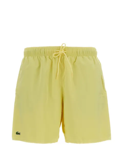 Lacoste elastic-waist logo-patch swim shorts