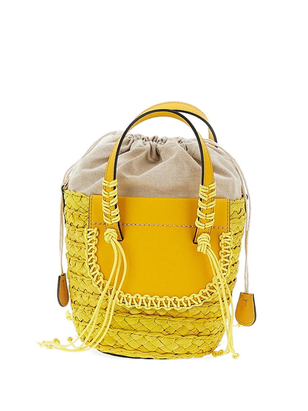 CUBA LAB Habanera braided bucket bag - Giallo