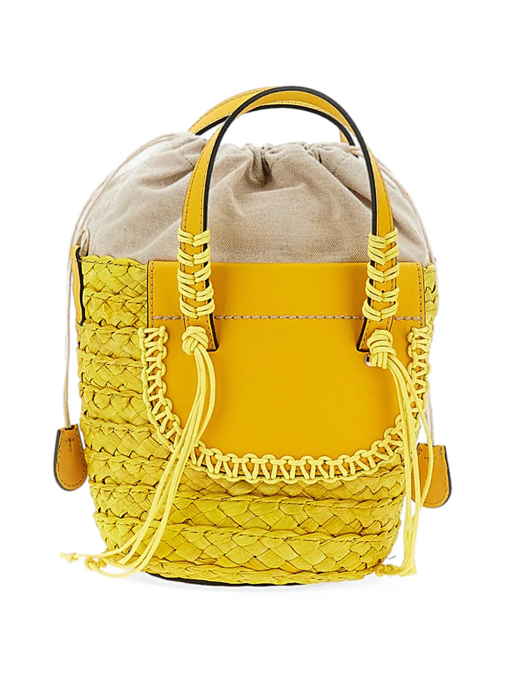  Cuba Lab Habanera Braided Bucket Bag - Yellow 