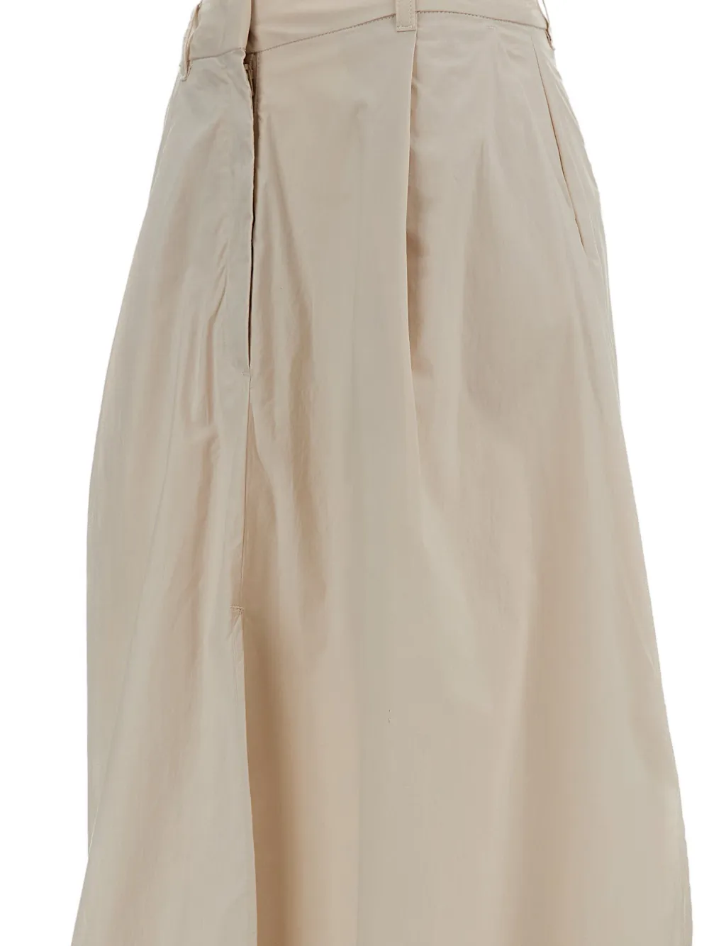  Thelatest Front-slit Maxi Skirt - Neutrals 