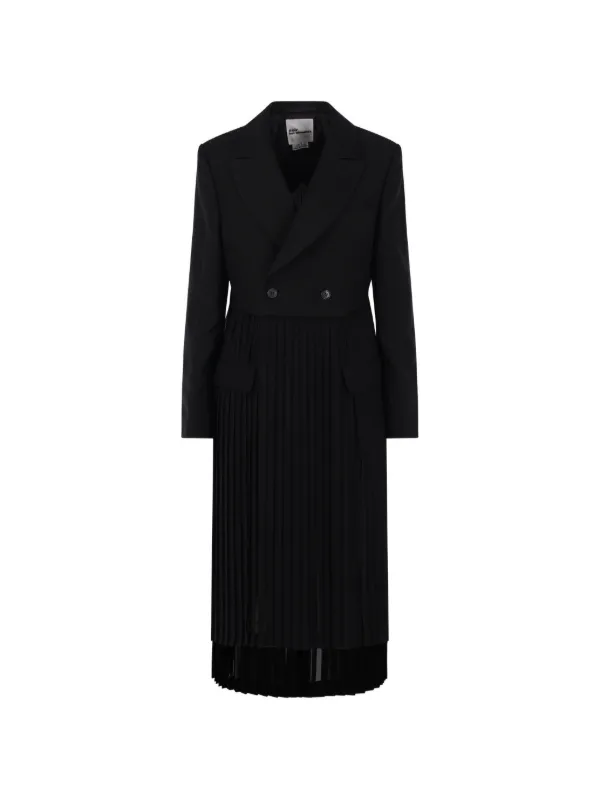 Comme des Garçons Pleated Button Dress in Black