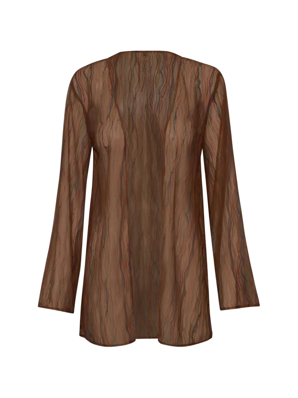Baobab Semi-transparentes Gola Hemd - Braun