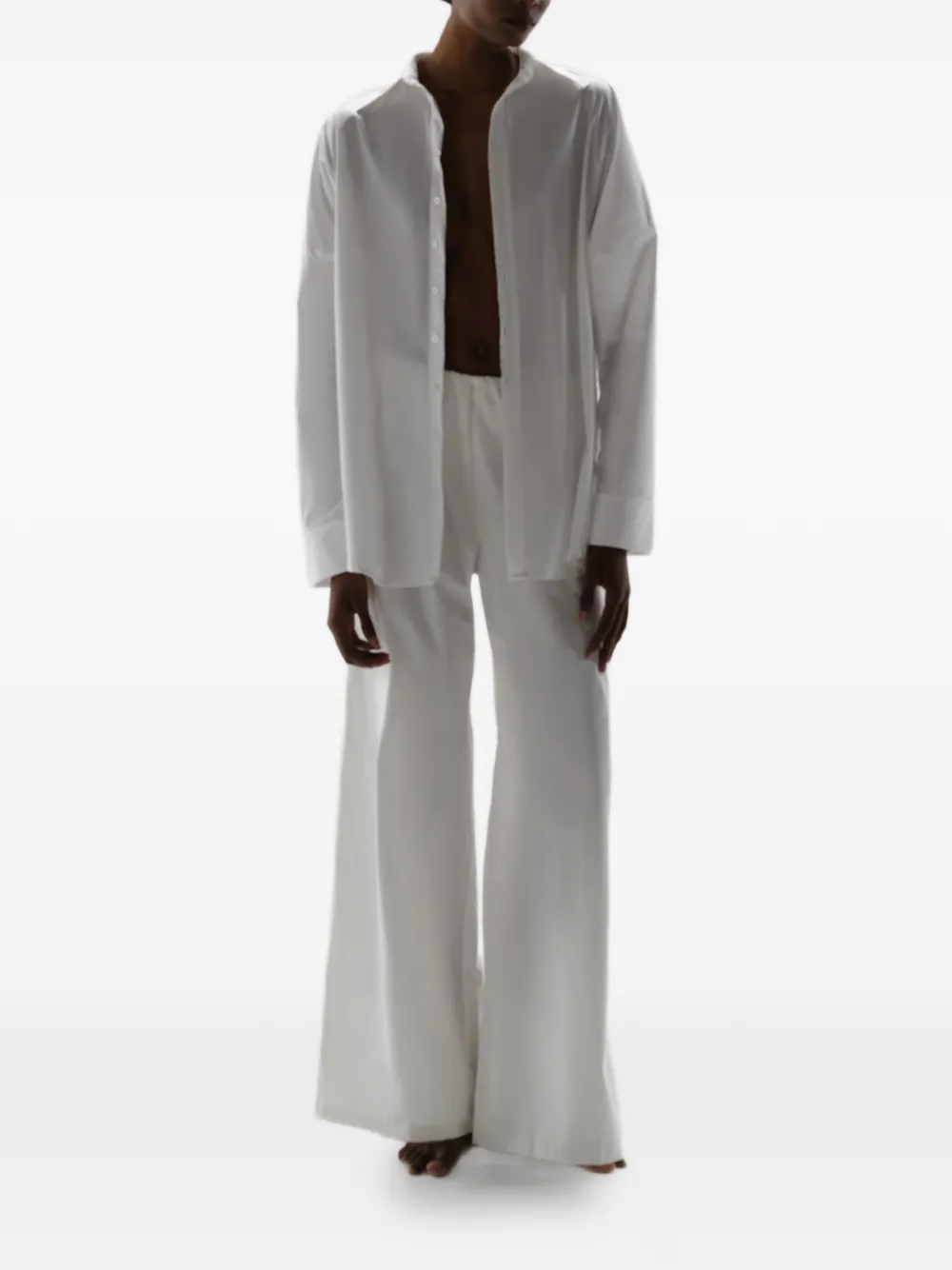 Baobab Wayra blouse met split en stenen van hars Wit