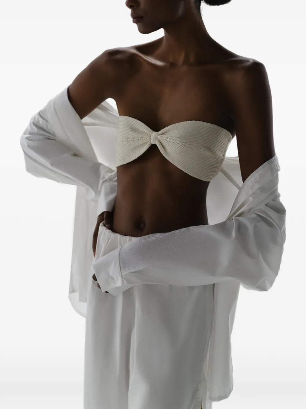 Baobab Wayra blouse met split en stenen van hars Wit
